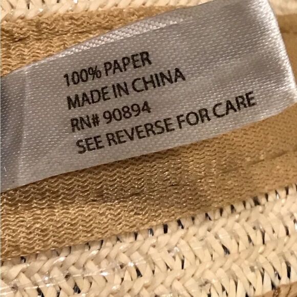 Magid Tan Cream Woven Paper Packable  Open Top Sun Hat with Bow - Picture 16 of 16